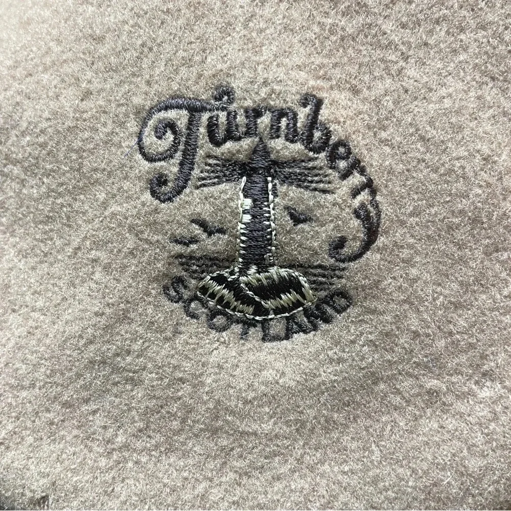 Vintage Royal Troon Golf Club Flat Cap Beret Camel Tan with Perfect Logo Kangol - Picture 8 of 9